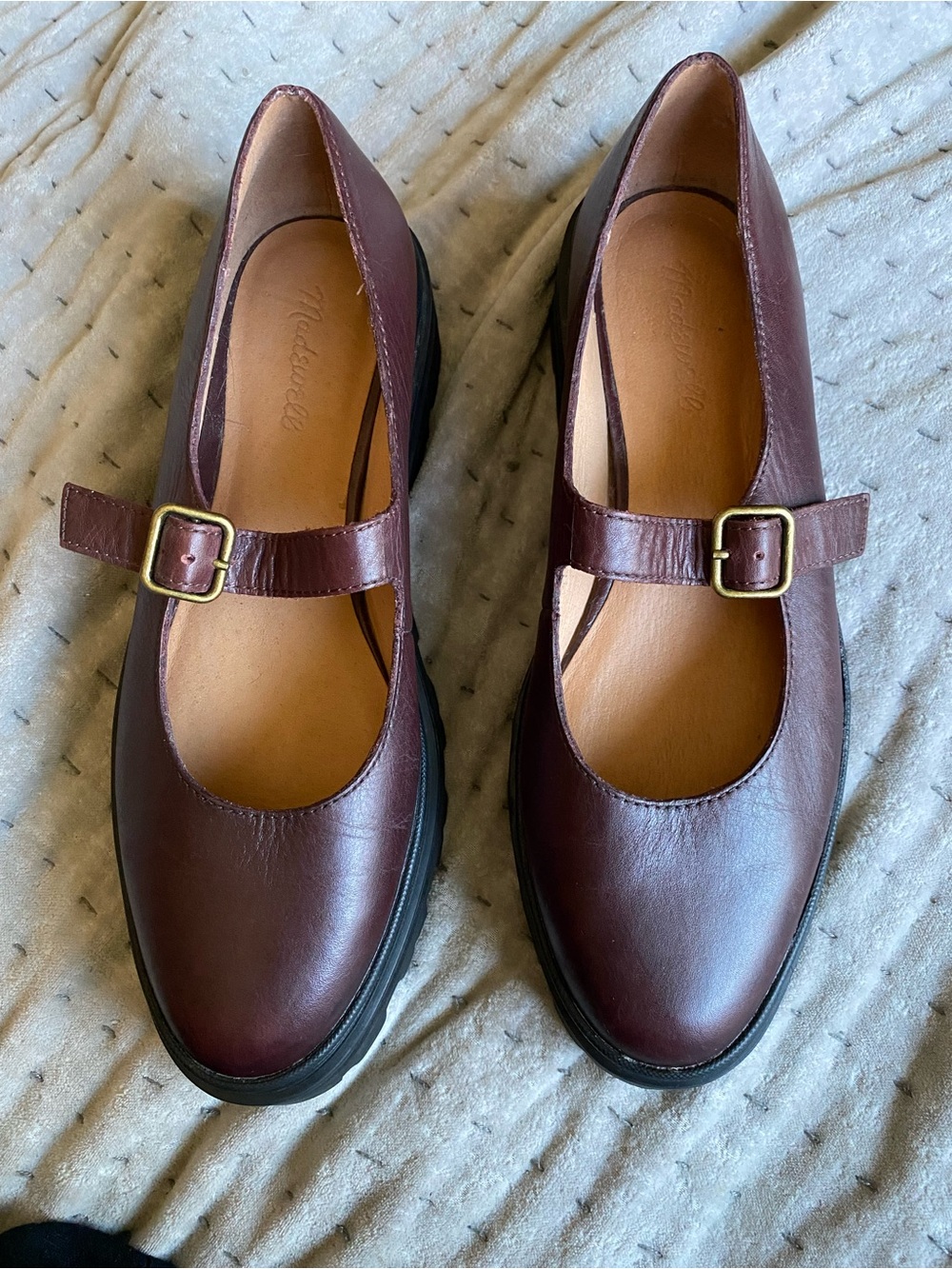 Madewell Wine Leather Mary Jane with Black Lug Sole - Picture 2 of 9